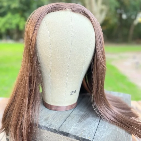 TOPPER WIG LIGHT BROWN STRAIGHT SYNTHETIC - Picture 1 of 6